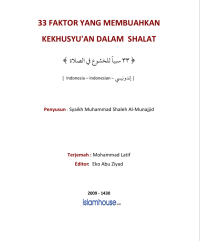 Image of 33 FAKTOR YANG MEMBUAHKAN KEKHUSYUK'AN DALAM SHALAT